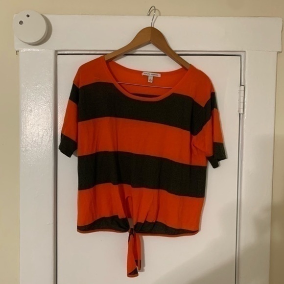 Autumn Cashmere Orange & Gray T-Shirt Size Small - Picture 2 of 5